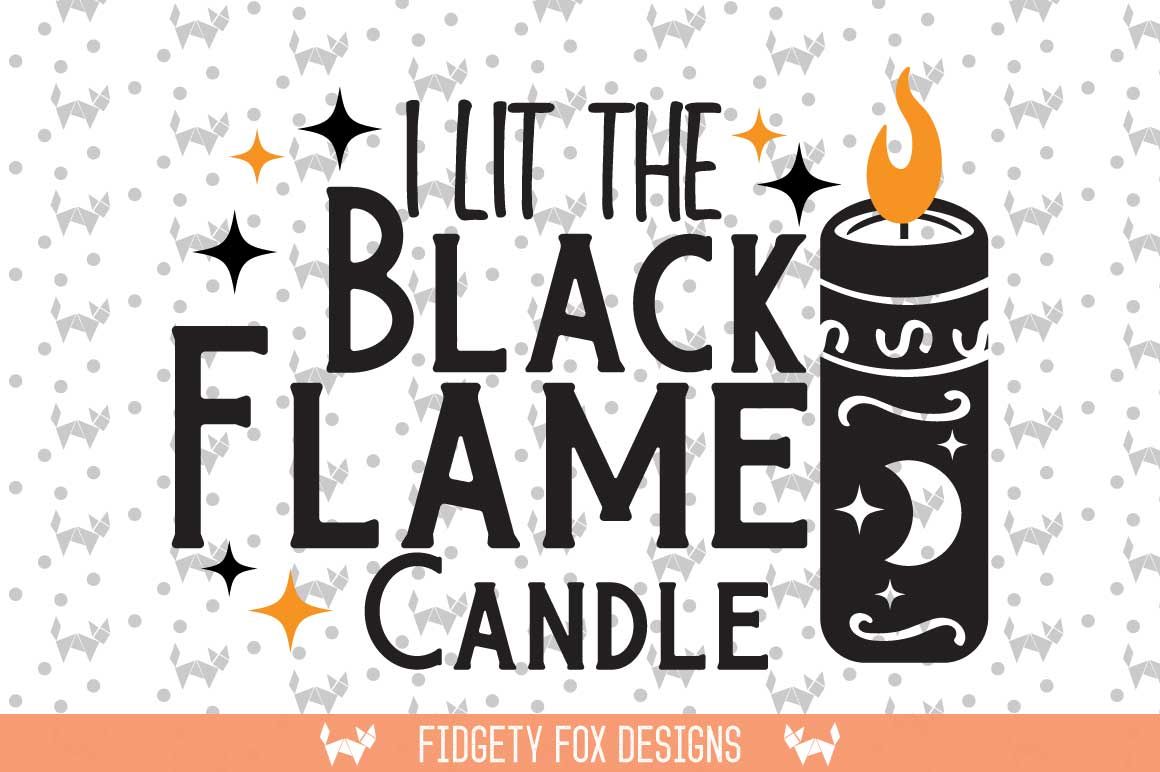 Black Flame Candle Svg Cutting File Dxf Eps Pdf Png Files Halloween Svg Files By Fidgety Fox Designs Thehungryjpeg Com