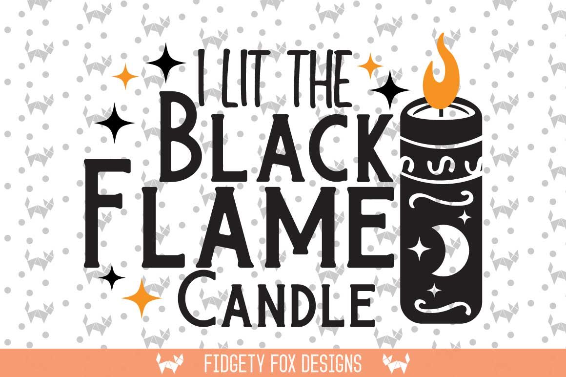 Black Flame Candle SVG Cutting FIle Dxf EPS PDF PNG files. Halloween