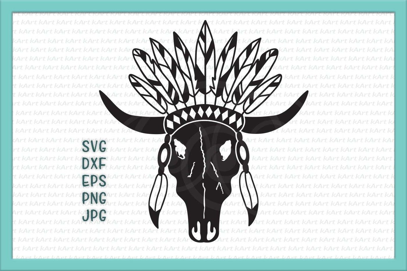 Download Cow Skull Svg Cow Skul Iron On Bull Skull Svg Feathers Tribal Svg Western Svg Texas Cower Silhouette Clipart Decal Design Country By Kartcreation Thehungryjpeg Com