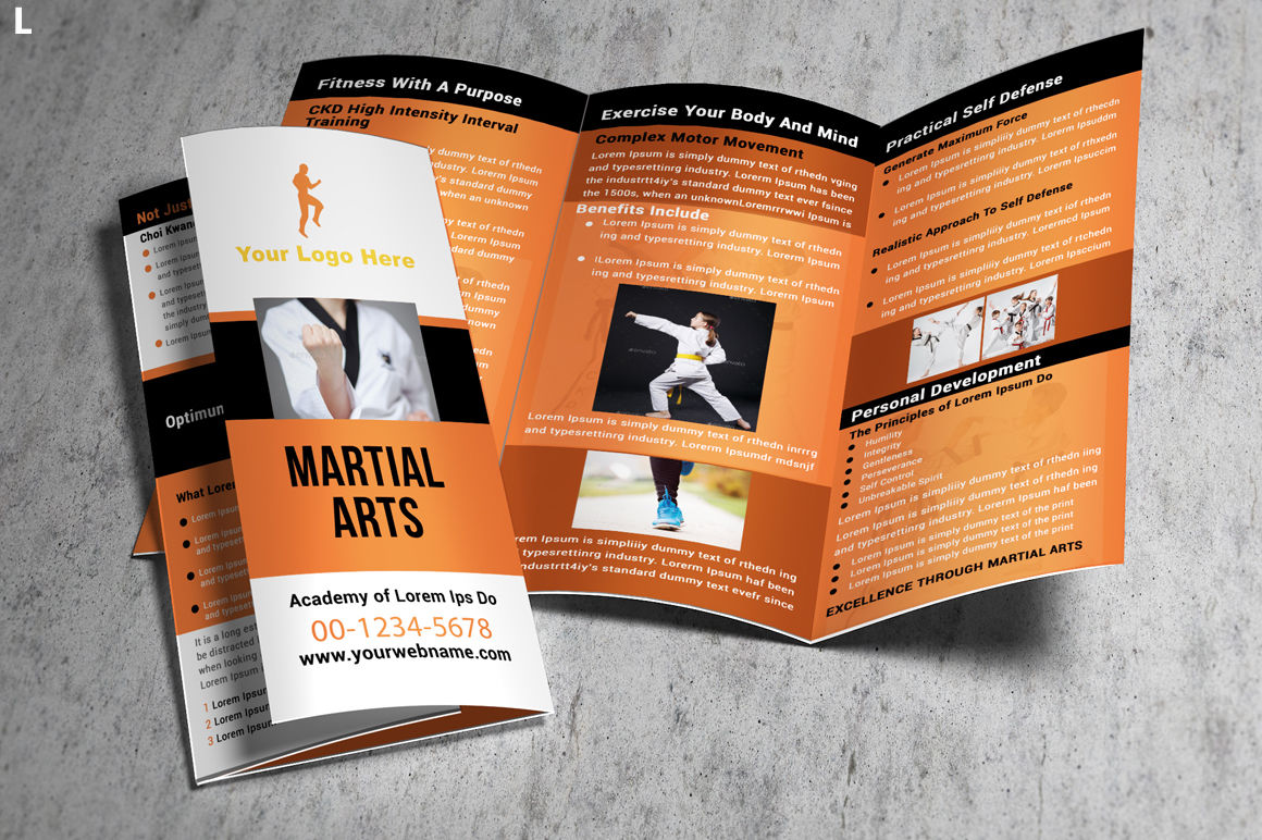 Martial Arts Trifold Brochure By Ayme Designs Thehungryjpeg Com