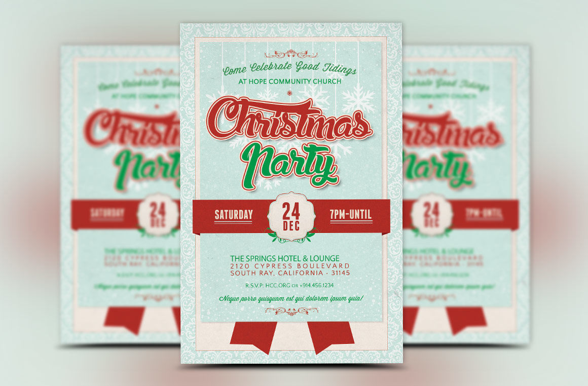 Church Christmas Party Flyer Template By Godserv Designs Thehungryjpeg Com