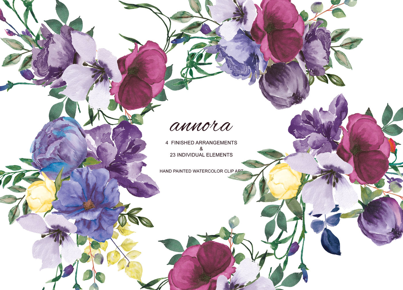 Download Plum Watercolor Floral Clipart Burgundy Claret Purple Wine ...