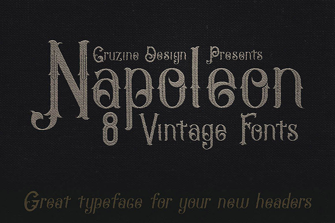 Napoleon Vintage Typeface By Cruzine Design Thehungryjpeg Com