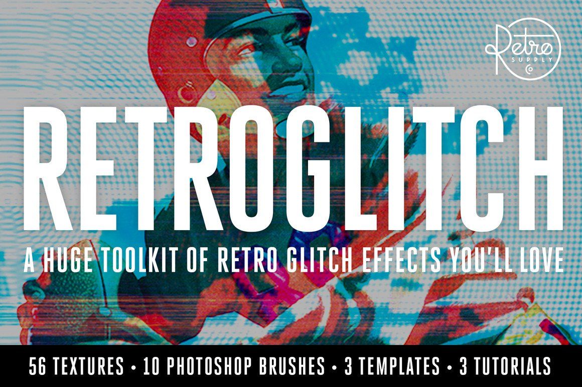 Retroglitch Photoshop Glitch Bundle By Retrosupply Thehungryjpeg Com