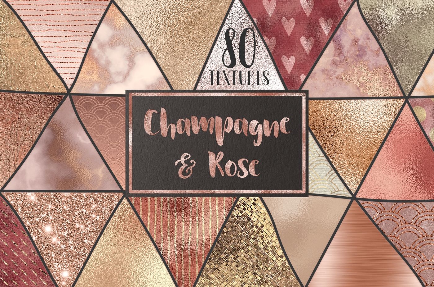 Rose Gold And Champagne Textures By Paper Farms Thehungryjpeg Com