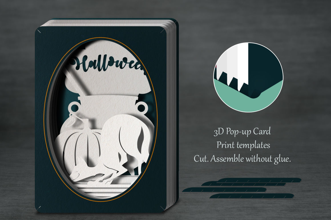Tunnel Card Halloween Cat Multiple Machine Formats By Natalydesign Thehungryjpeg Com