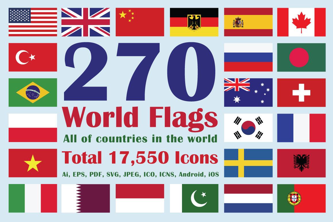 270 World Flags By Digital Artist Thehungryjpeg Com