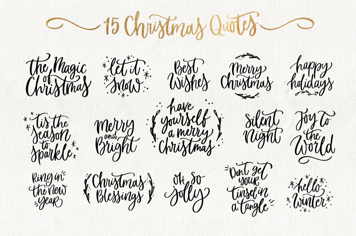 Merry Christmas SVG bundle quotes & clipart By SkylaDesign