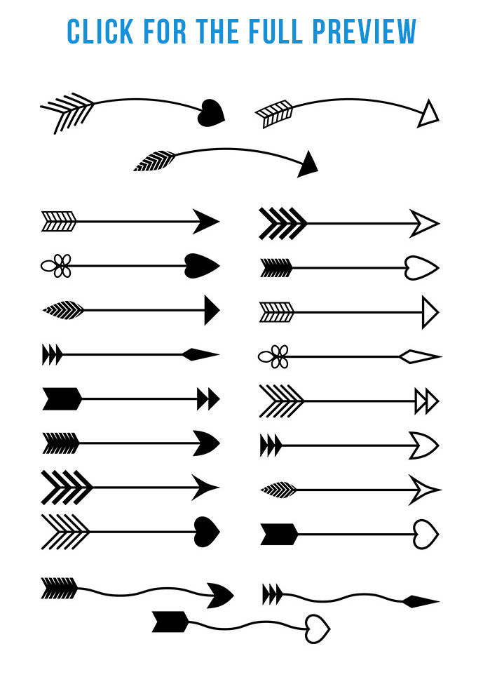 90+ Arrows Clipart Mega Bundle, Tribal Arrow Clipart ...