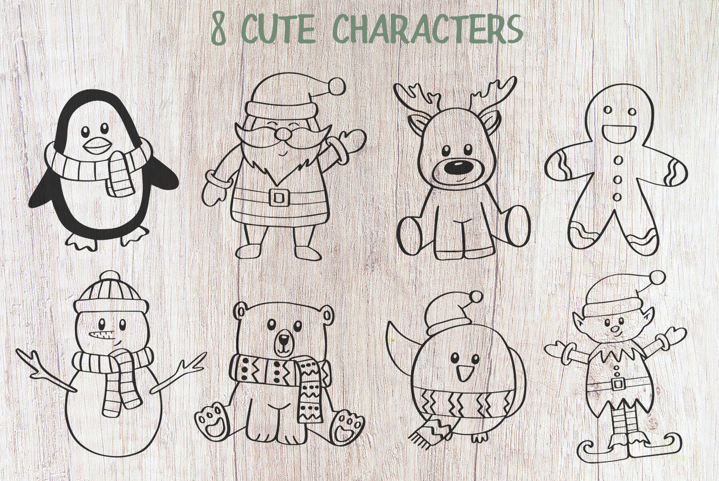 Download 8 Christmas Characters Svg Eps Dxf Png By Michelekae Thehungryjpeg Com