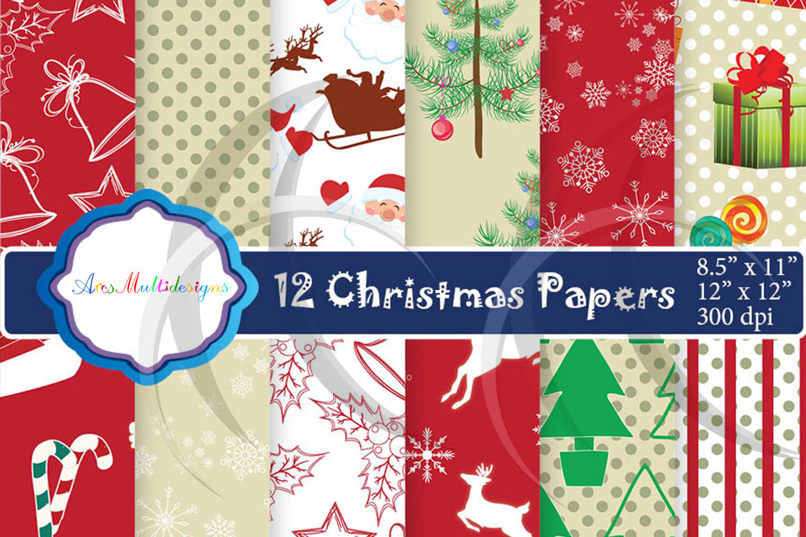 christmas digital pattern / christmas paper / digital papers / christmas  digital paper / gift wrapper / high quality digital set 12 x 12 By  ArcsMultidesignsShop