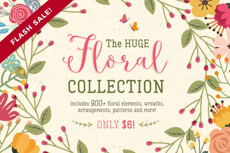 The Huge Floral Collection (91% OFF!) By TheHungryJPEG | TheHungryJPEG