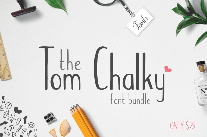The Tom Chalky Font Bundle By Thehungryjpeg Thehungryjpeg Com