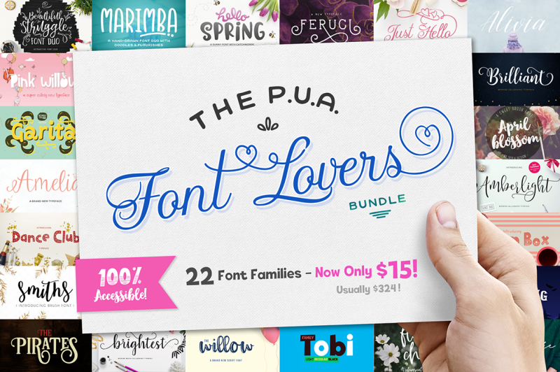 The Pua Font Lovers Bundle By Thehungryjpeg Thehungryjpeg Com