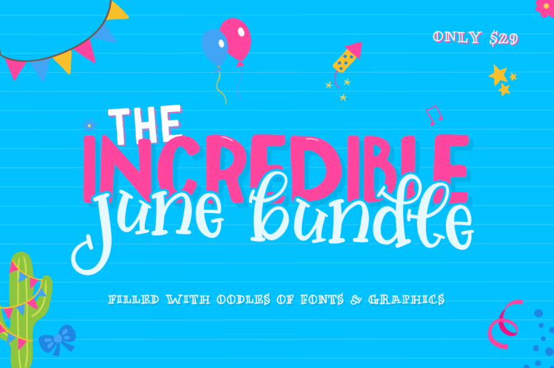 The Incredible June Bundle By Thehungryjpeg Thehungryjpeg Com