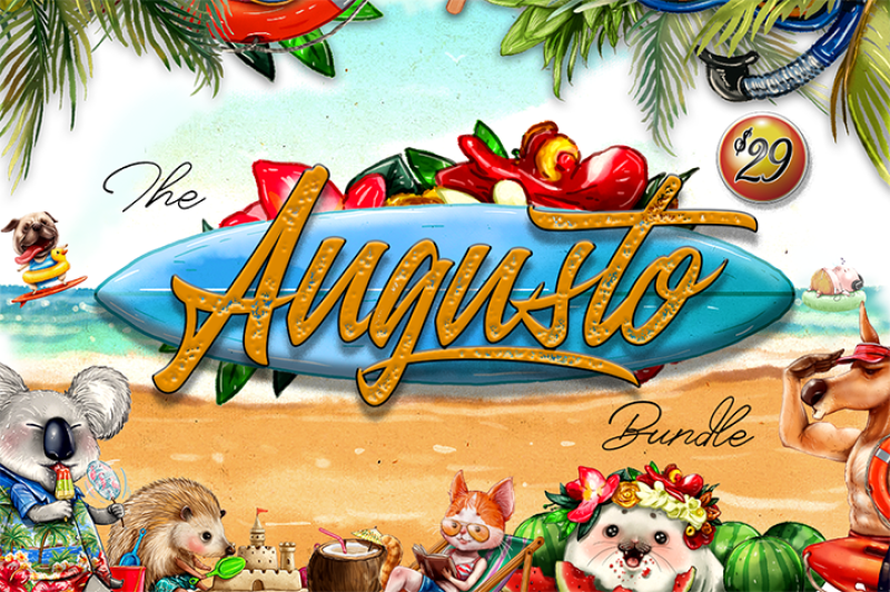 The Augusto Bundle By Thehungryjpeg Thehungryjpeg Com