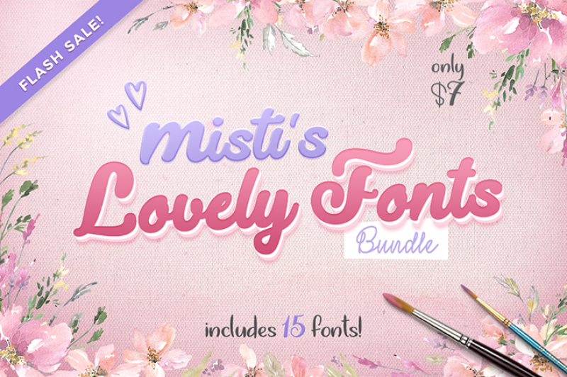 Misti S Lovely Fonts Bundle By Thehungryjpeg Thehungryjpeg Com