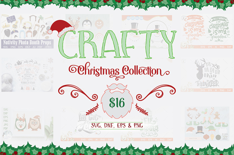 The Crafty Christmas Collection By Thehungryjpeg Thehungryjpeg Com