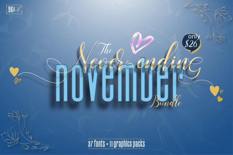 The Never Ending November Bundle By Thehungryjpeg Thehungryjpeg Com