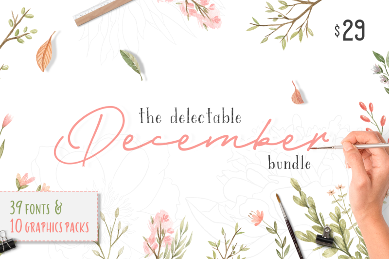 The Delectable December Bundle By Thehungryjpeg Thehungryjpeg Com