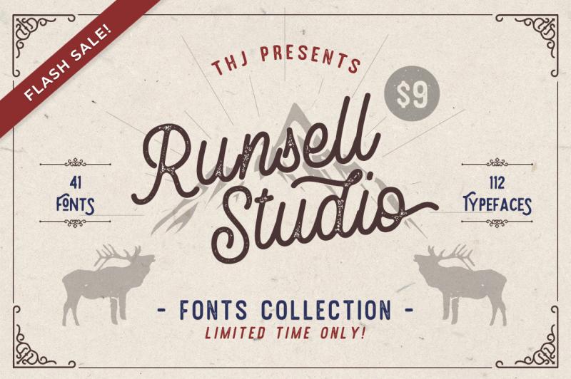 Runsell Fonts Collection By Thehungryjpeg Thehungryjpeg Com