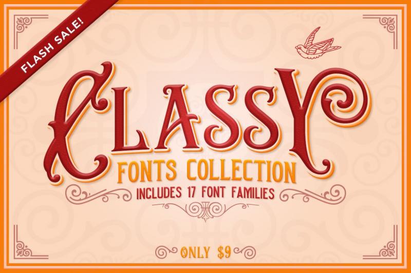 Classy Fonts Collection By Thehungryjpeg Thehungryjpeg Com