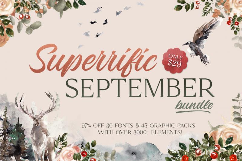 Superrific September Bundle By Thehungryjpeg Thehungryjpeg Com
