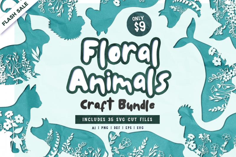 Download Floral Animals Craft Bundle By Thehungryjpeg Thehungryjpeg Com