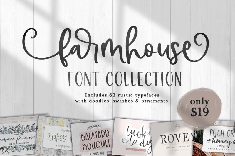 Farmhouse Font Collection By Thehungryjpeg Thehungryjpeg Com