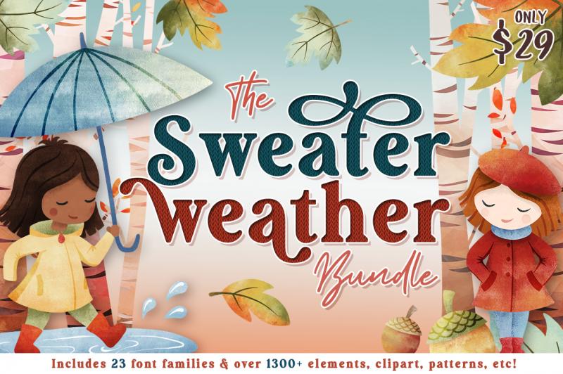 The Sweater Weather Bundle By Thehungryjpeg Thehungryjpeg Com