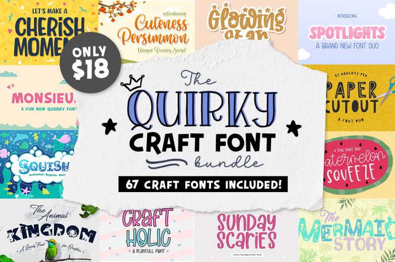 The Quirky Craft Font Bundle By TheHungryJPEG | TheHungryJPEG