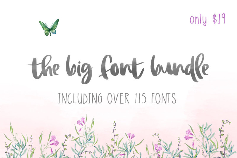 The Big Font Bundle 99 Off By Thehungryjpeg Thehungryjpeg Com