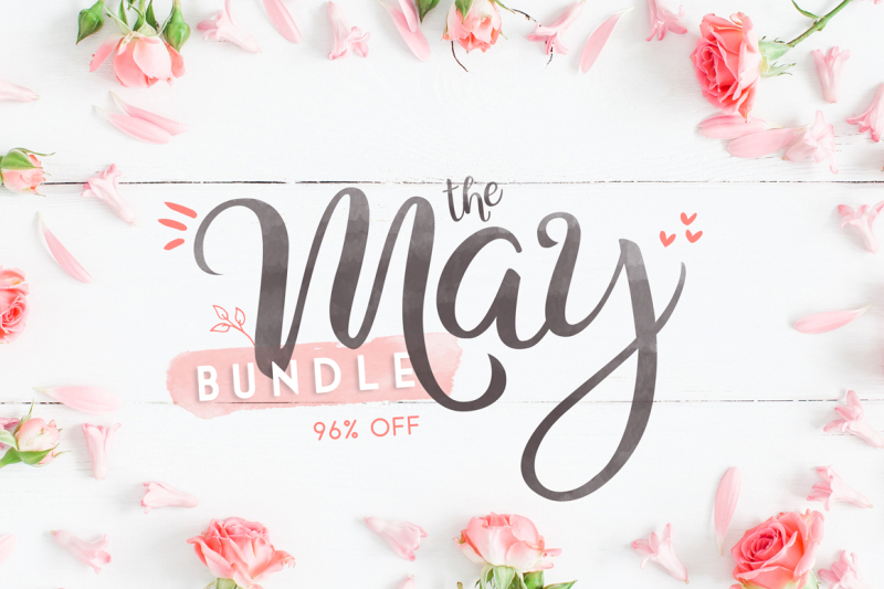The May Bundle Over 70 Fonts By Thehungryjpeg Thehungryjpeg Com