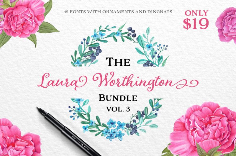 The Laura Worthington Bundle Vol 03 By Thehungryjpeg Thehungryjpeg Com
