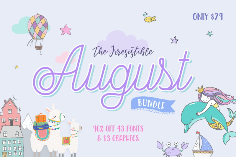 The Irresistible August Bundle By Thehungryjpeg Thehungryjpeg Com