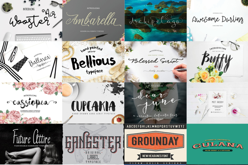 The Free Font Bundle By Thehungryjpeg Thehungryjpeg Com