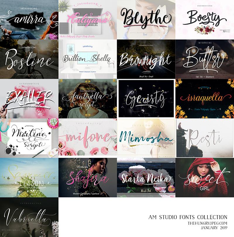 Am Studio Fonts Collection By Thehungryjpeg Thehungryjpeg Com