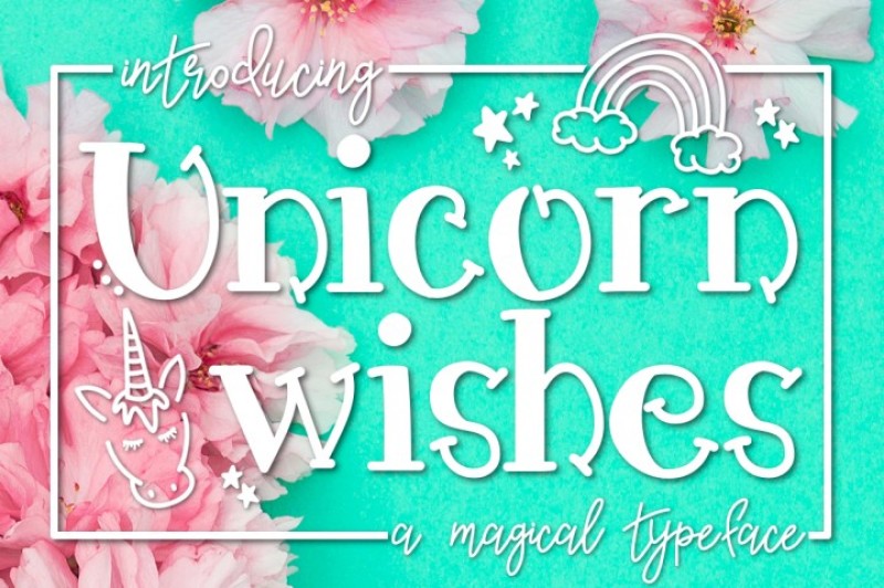 Free Unicorn Wishes A Magical Font By Thehungryjpeg Thehungryjpeg Com