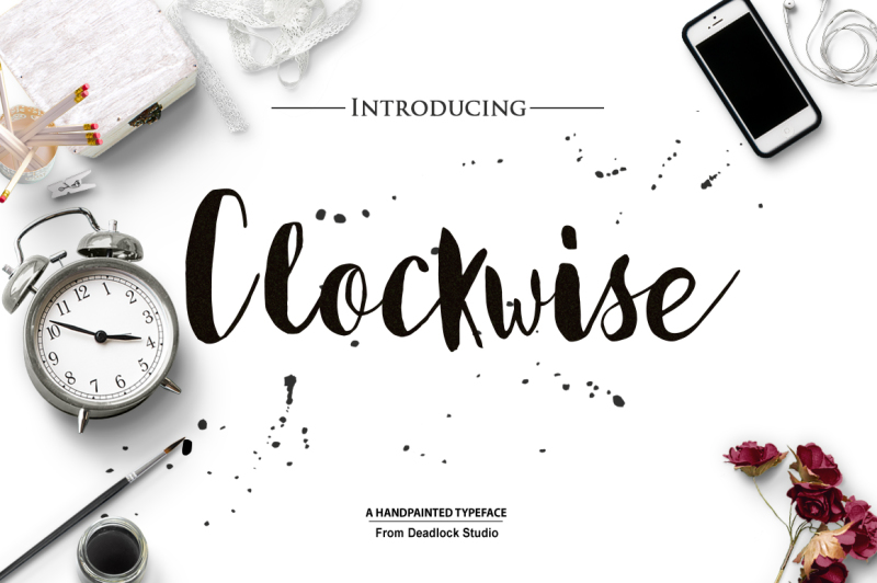 The Clockwise Script By TheHungryJPEG TheHungryJPEG