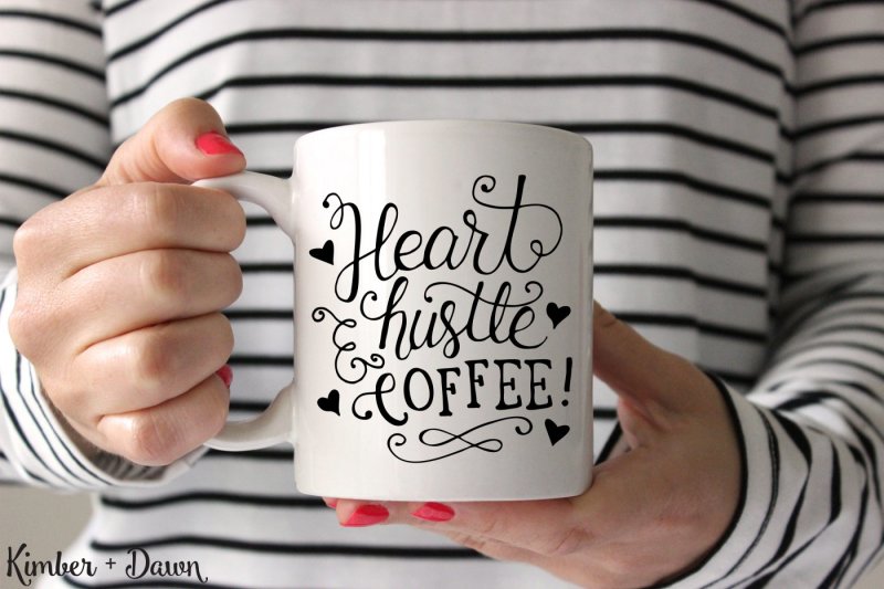 Free Svg File Heart Hustle Coffee By Thehungryjpeg Thehungryjpeg Com