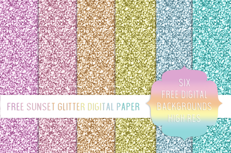 Download Free Sunset Glitter Digital Paper By Thehungryjpeg Thehungryjpeg Com