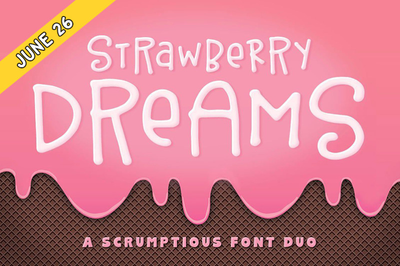 Free Strawberry Dreams Font Duo By Thehungryjpeg Thehungryjpeg Com