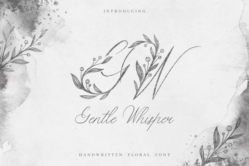 Free Gentle Whisper Floral Font By Thehungryjpeg Thehungryjpeg Com