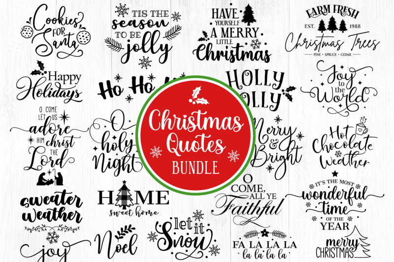 Free Christmas Quotes SVG Pack By TheHungryJPEG | TheHungryJPEG