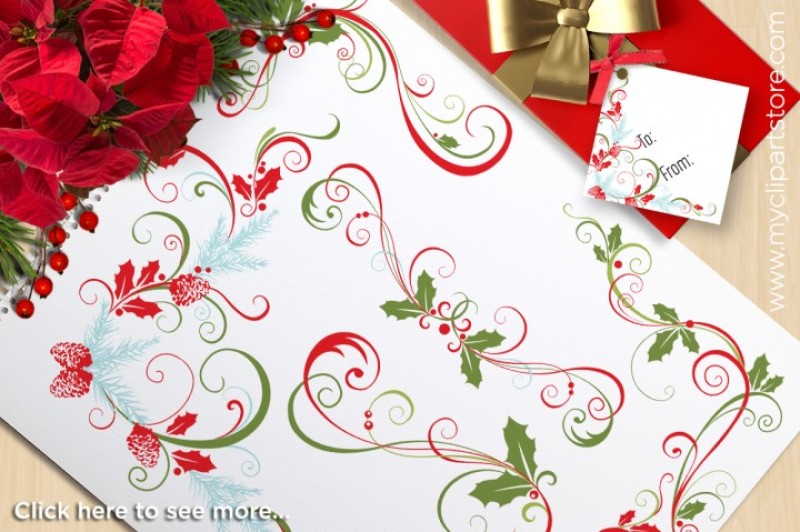 Free Christmas Decorative Flourish Swirls By Thehungryjpeg Thehungryjpeg Com