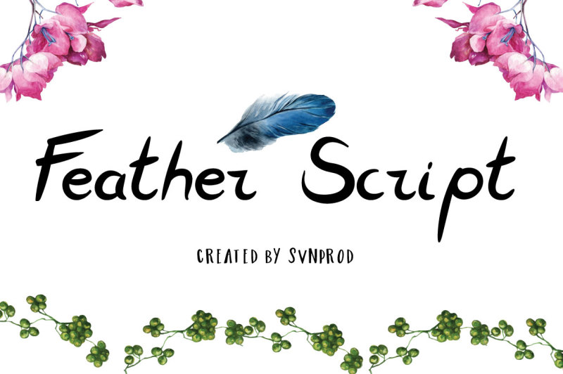 Free Font Feather Script By Thehungryjpeg Thehungryjpeg Com