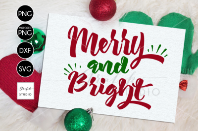 Free Christmas SVG: Merry and Bright