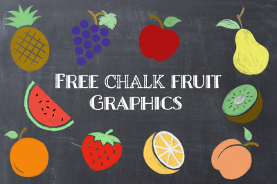 FREE Chalk Fruit Graphics