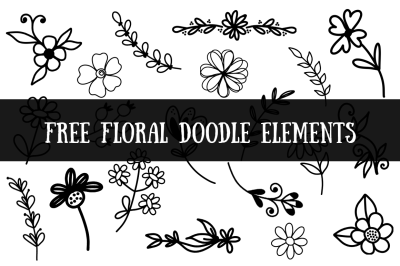 FREE Floral Doodle Elements