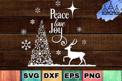 FREE Christmas SVG: Peace, Love, Joy